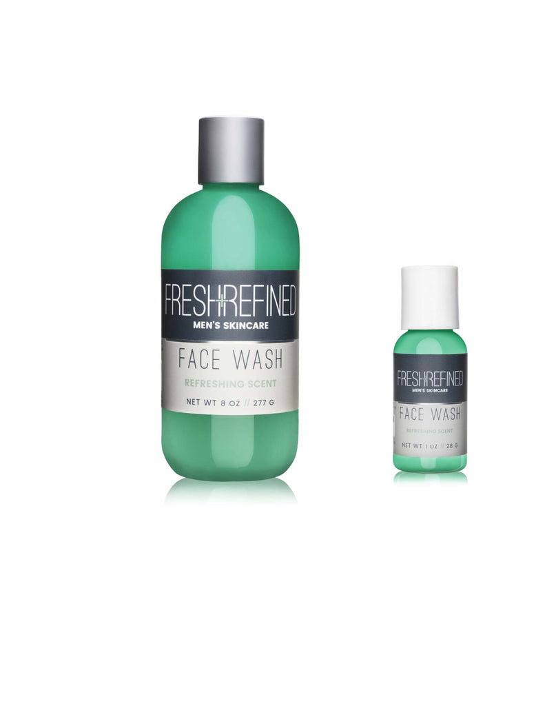 Mens Face Wash - Combo 8 oz and 1 oz